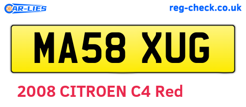 MA58XUG are the vehicle registration plates.