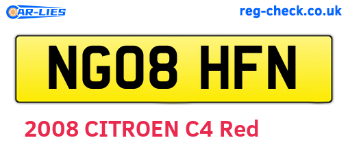 NG08HFN are the vehicle registration plates.