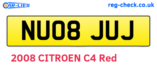 NU08JUJ are the vehicle registration plates.