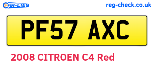 PF57AXC are the vehicle registration plates.