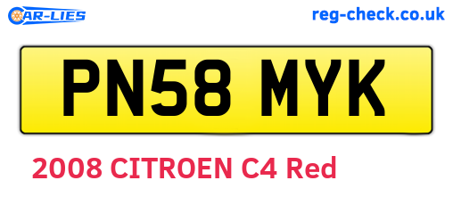 PN58MYK are the vehicle registration plates.