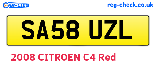 SA58UZL are the vehicle registration plates.