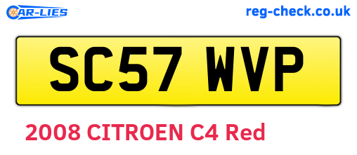 SC57WVP are the vehicle registration plates.