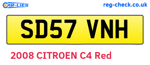 SD57VNH are the vehicle registration plates.