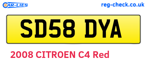 SD58DYA are the vehicle registration plates.