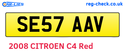 SE57AAV are the vehicle registration plates.