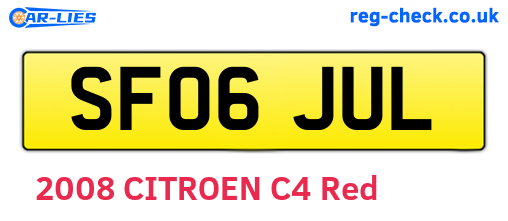 SF06JUL are the vehicle registration plates.