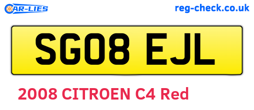 SG08EJL are the vehicle registration plates.