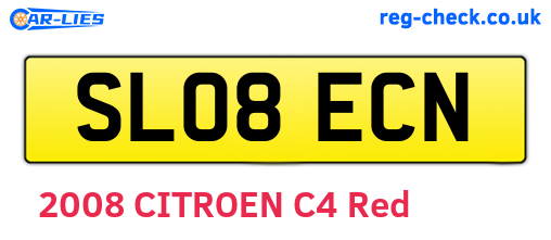 SL08ECN are the vehicle registration plates.