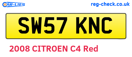 SW57KNC are the vehicle registration plates.