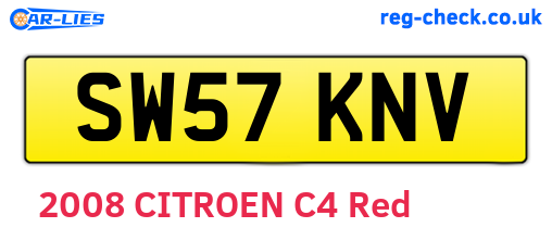 SW57KNV are the vehicle registration plates.
