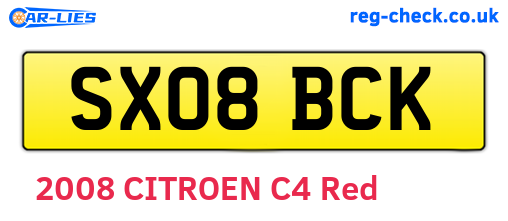 SX08BCK are the vehicle registration plates.