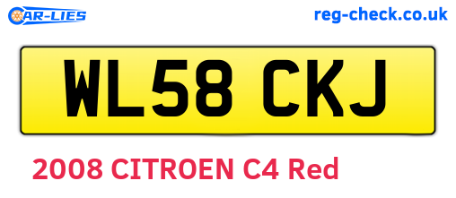 WL58CKJ are the vehicle registration plates.