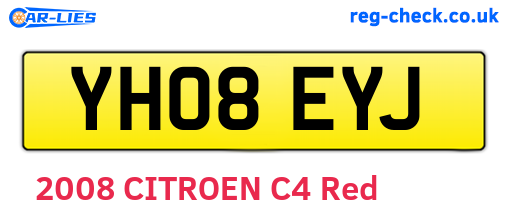 YH08EYJ are the vehicle registration plates.