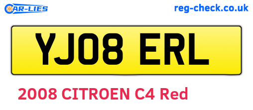 YJ08ERL are the vehicle registration plates.