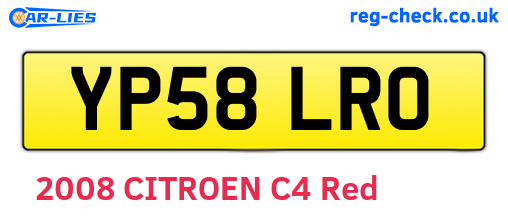 YP58LRO are the vehicle registration plates.