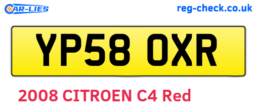 YP58OXR are the vehicle registration plates.