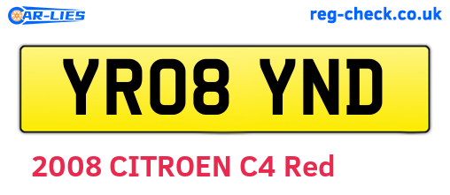YR08YND are the vehicle registration plates.