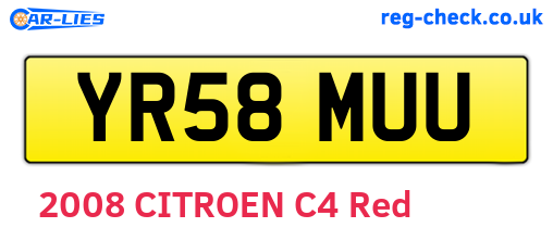 YR58MUU are the vehicle registration plates.
