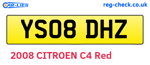 YS08DHZ are the vehicle registration plates.