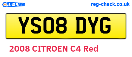 YS08DYG are the vehicle registration plates.