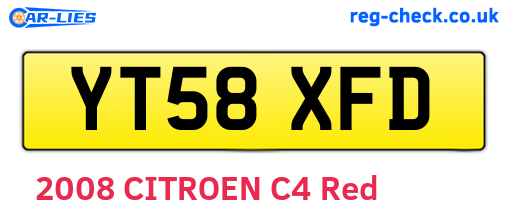 YT58XFD are the vehicle registration plates.