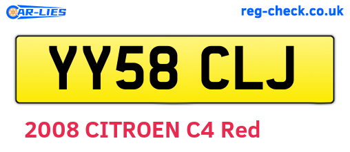 YY58CLJ are the vehicle registration plates.