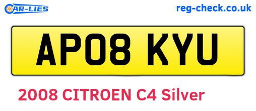 AP08KYU are the vehicle registration plates.