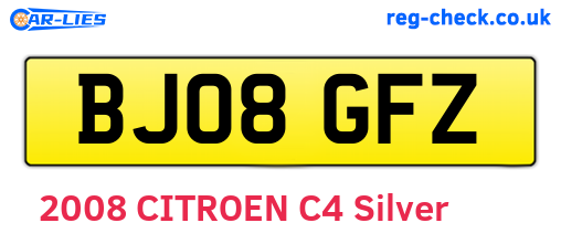 BJ08GFZ are the vehicle registration plates.