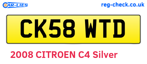 CK58WTD are the vehicle registration plates.