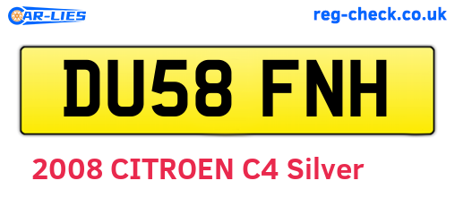 DU58FNH are the vehicle registration plates.