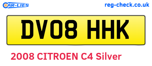 DV08HHK are the vehicle registration plates.