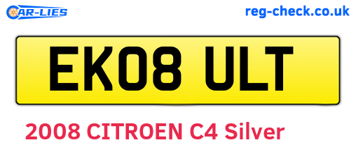EK08ULT are the vehicle registration plates.
