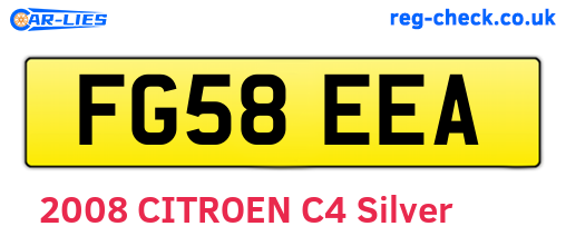 FG58EEA are the vehicle registration plates.