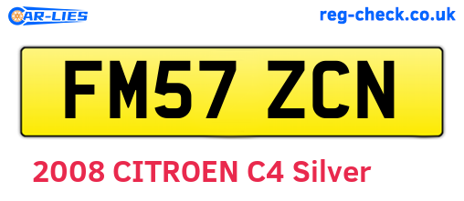 FM57ZCN are the vehicle registration plates.