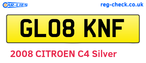GL08KNF are the vehicle registration plates.