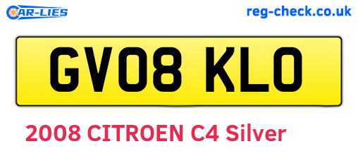 GV08KLO are the vehicle registration plates.