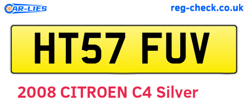 HT57FUV are the vehicle registration plates.