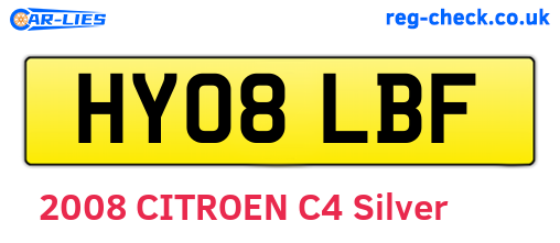 HY08LBF are the vehicle registration plates.