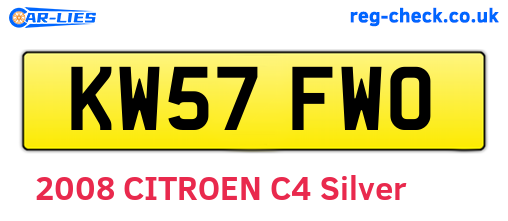 KW57FWO are the vehicle registration plates.