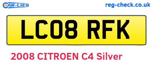 LC08RFK are the vehicle registration plates.