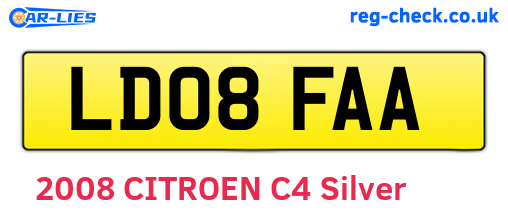 LD08FAA are the vehicle registration plates.