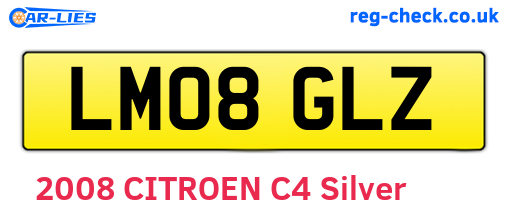 LM08GLZ are the vehicle registration plates.