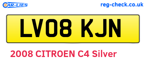 LV08KJN are the vehicle registration plates.