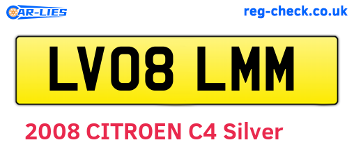 LV08LMM are the vehicle registration plates.