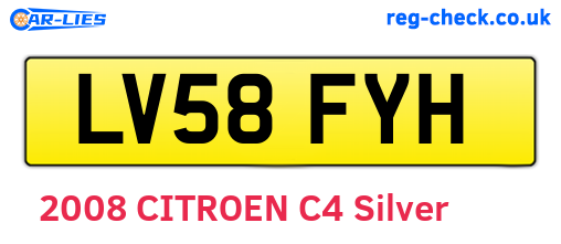 LV58FYH are the vehicle registration plates.