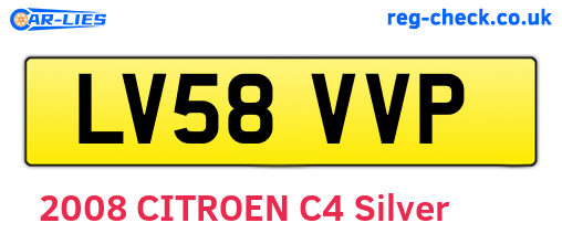 LV58VVP are the vehicle registration plates.