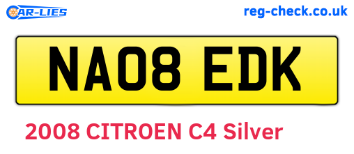 NA08EDK are the vehicle registration plates.