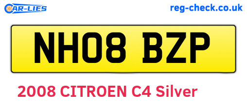 NH08BZP are the vehicle registration plates.