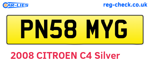 PN58MYG are the vehicle registration plates.